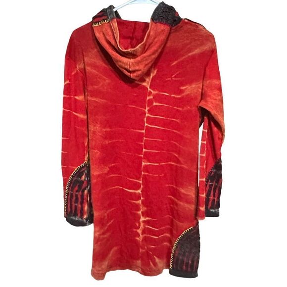 Women's The Collection Royal Long Sleeve Patchwork Tie-Dye Art to Wear Zip Up Ja - Picture 6 of 7